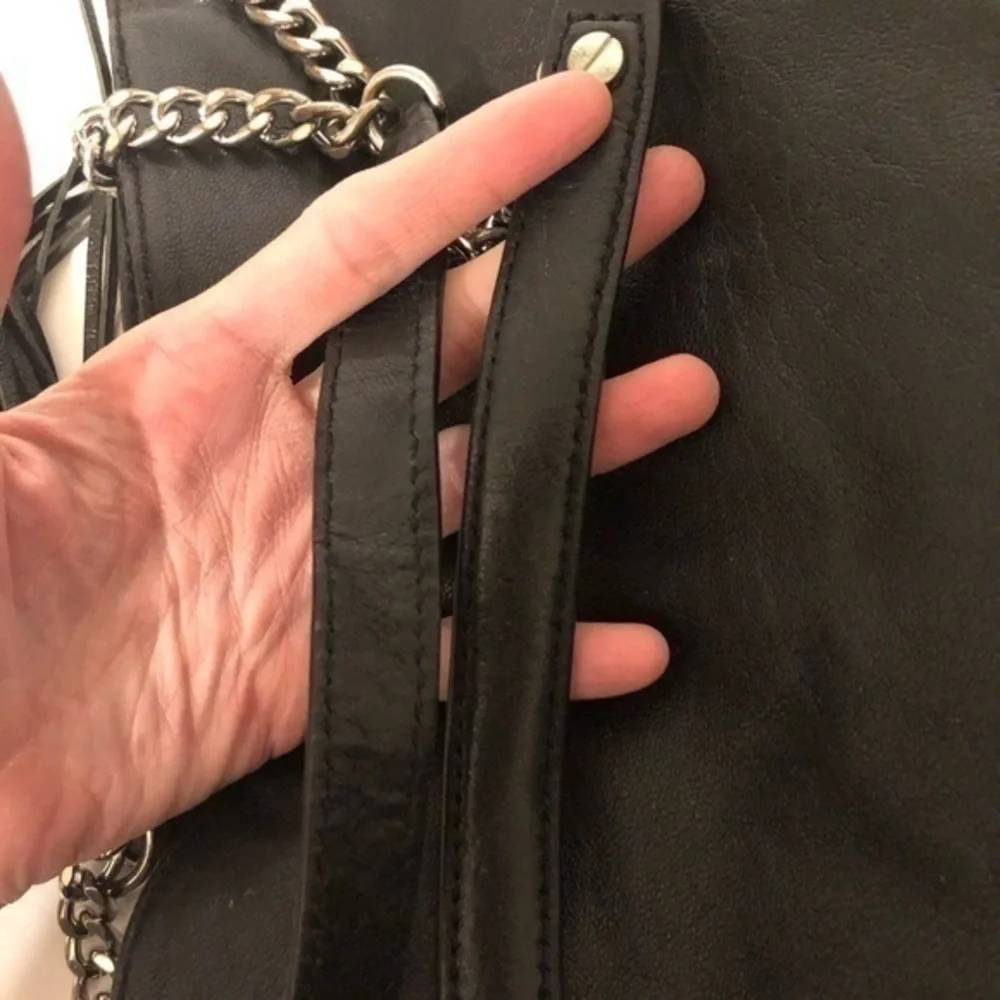 MICHAEL KORS CHELSEA Hangbag black leather chain